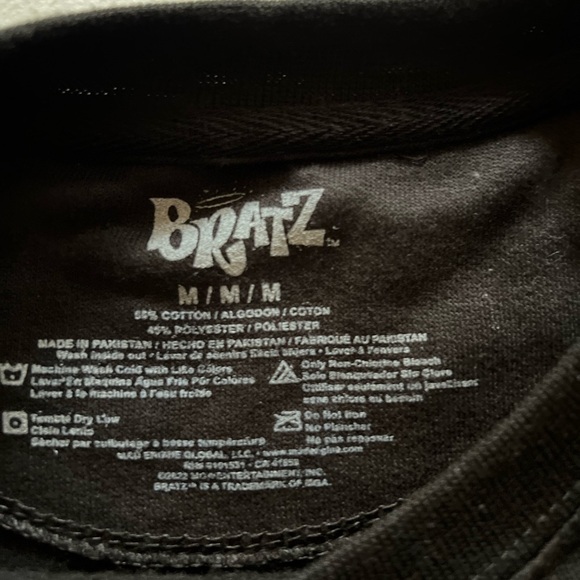 bratz doll Crew neck Sweatshirt Women’s Size Medium Oversized Purple Black NWOT - Picture 3 of 5